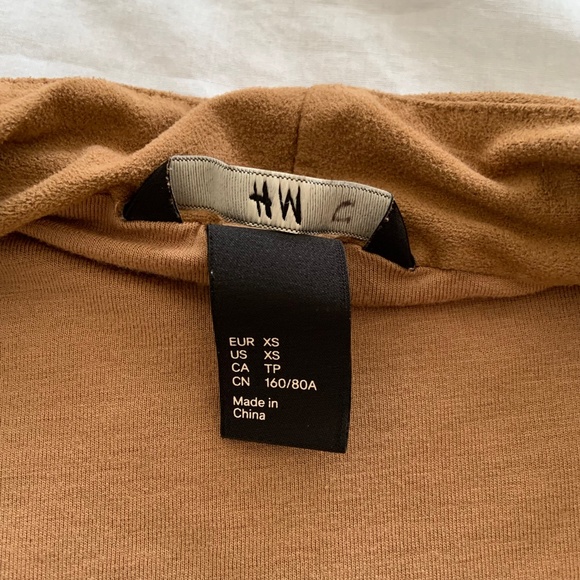 H&M Tan / Brown Faux Suede Open Front Blazer - Picture 5 of 8